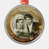 Golden Wedding Jubileum Foto Metalen Ornament (Voorkant)