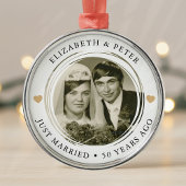 Golden Wedding Jubileum Foto Metalen Ornament