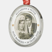 Golden Wedding Jubileum Foto Metalen Ornament (Links)