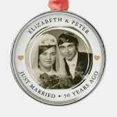 Golden Wedding Jubileum Foto Metalen Ornament (Voorkant)