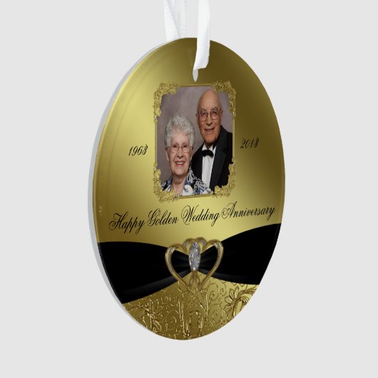 Golden Wedding Jubileum Foto Ornament (voorkant)