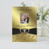 Golden Wedding Jubileum Foto RSVP (Staand voorkant)