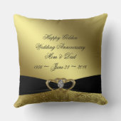 Golden Wedding Jubileum Foto Sierkussen (Achterkant)
