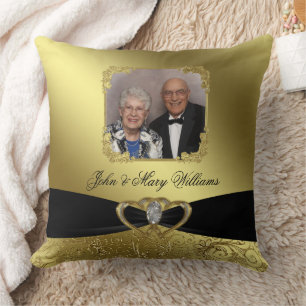 Golden Wedding Jubileum Foto Sierkussen