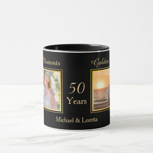 Golden Wedding Jubileum Fotosjabloon Mok (Midden)