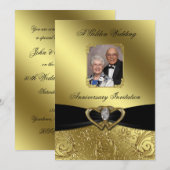 Golden Wedding Jubileum Fotouitnodiging Kaart (Voorkant / Achterkant)