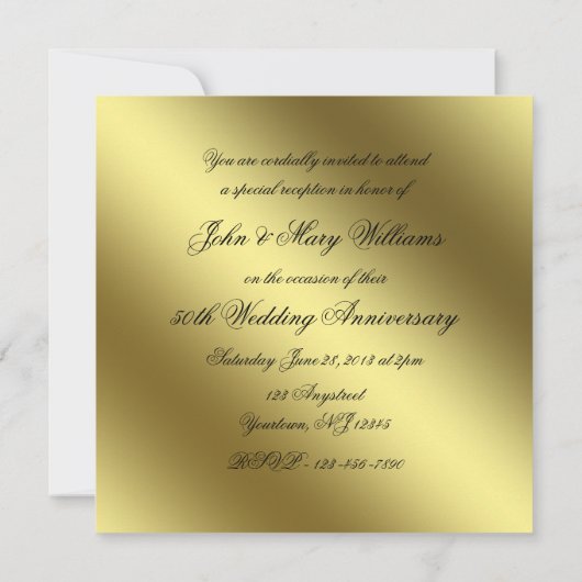 Golden Wedding Jubileum Fotouitnodiging Kaart (Achterkant)