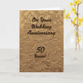 Golden Wedding Jubileum Gefeliciteerd Dolls Kaart (Gele Bloem)