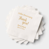 Golden Wedding Jubileum gestileerd Dank u Folie Servetten (Insitu (Gestapeld))