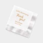 Golden Wedding Jubileum gestileerd Dank u Folie Servetten (Links)