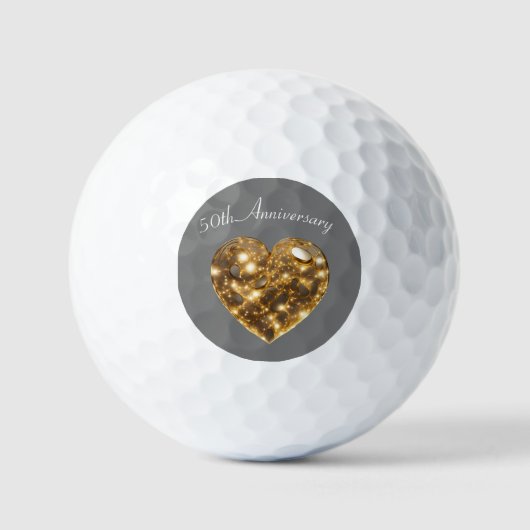 Golden Wedding Jubileum Golfballen (Voorkant)