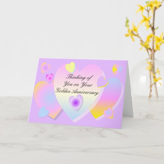 Golden Wedding-Jubileum Kaart (Gele Bloem)