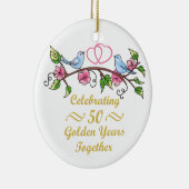 Golden Wedding Jubileum Keramisch Ornament (Rechts)