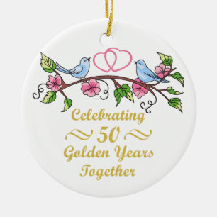 Golden Wedding Jubileum Keramisch Ornament