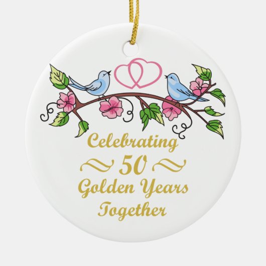 Golden Wedding Jubileum Keramisch Ornament (Voorkant)