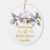 Golden Wedding Jubileum Keramisch Ornament (Links)