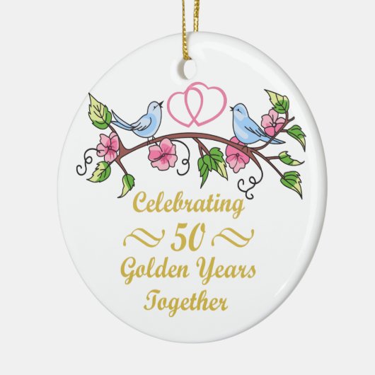 Golden Wedding Jubileum Keramisch Ornament (Links)