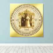 Golden Wedding Jubileum Klassieke Foto Lijst Canvas Afdruk (Insitu (Houten vloer))