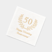 Golden Wedding Jubileum Krans Custom Nummer Folie Servetten (Links)