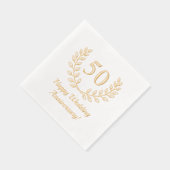 Golden Wedding Jubileum Krans Custom Nummer Folie Servetten (Rechts)