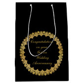 Golden Wedding Jubileum Medium Cadeauzakje (Voorkant)