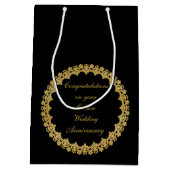 Golden Wedding Jubileum Medium Cadeauzakje (Achterkant)