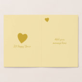 Golden Wedding Jubileum met hartjes Folie Kaarten (Binnen)