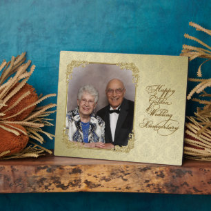 Golden Wedding Jubileum Photo Plaque Fotoplaat