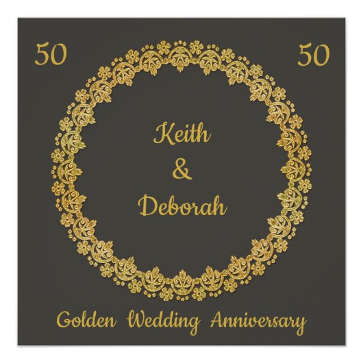 Golden Wedding Jubileum Poster (Voorkant)