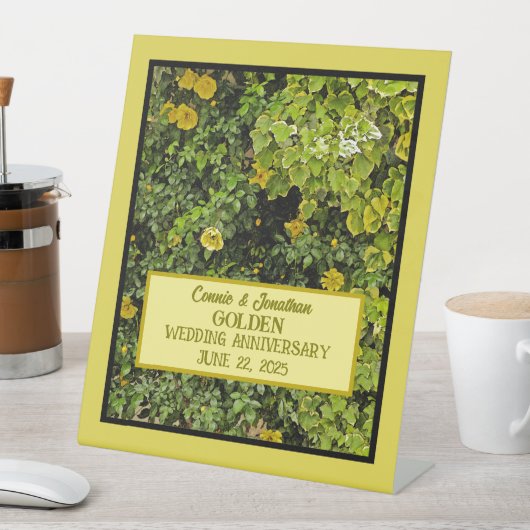 Golden Wedding Jubileum Reclamebord Met Voetstuk (Insitu)