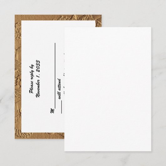 Golden Wedding Jubileum RSVP-kaarten Dolls/Blank RSVP Kaartje (Voorkant / Achterkant)