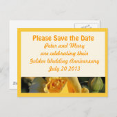 Golden Wedding Jubileum Save the Date Aankondigingskaart (Voorkant / Achterkant)