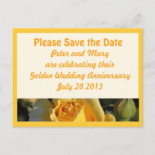 Golden Wedding Jubileum Save the Date Aankondigingskaart (Voorkant)