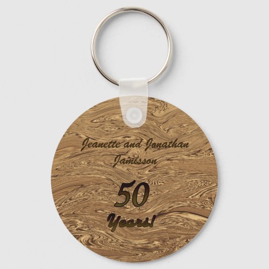 Golden Wedding Jubileum Sleutelhanger Liquid Gold (Voorkant)