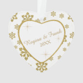 Golden Wedding Jubileum Snowflake Ornament (achterkant)