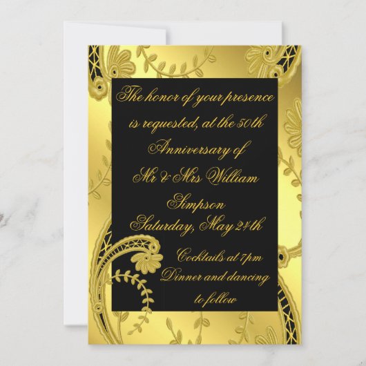 Golden Wedding Jubileum Uitnodiging (Voorkant)