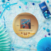 Golden Wedding Jubileum vijftigste 50ste Recyclen Papieren Bordje (Feest)