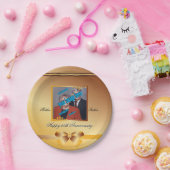 Golden Wedding Jubileum vijftigste 50ste Recyclen Papieren Bordje (Feest)