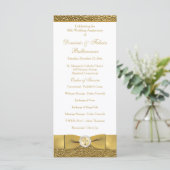 Golden Wedding Jubileum Vow Renewal Programme Programmakaart (Staand voorkant)