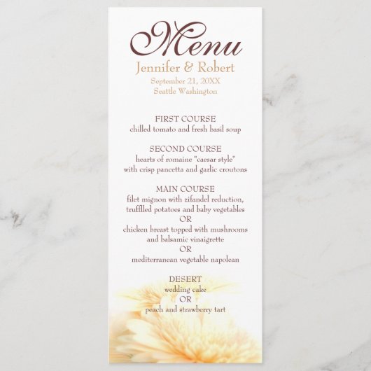 Golden Wedding Menu Kaart (Voorkant)