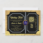 Golden Wedding Party QR code Ticket Uitnodiging (Voorkant)