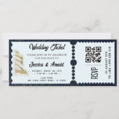 Golden wedding Party Ticket Invitation Kaart (Voorkant)