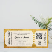 Golden Wedding Party Ticket Uitnodiging (Staand voorkant)