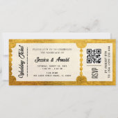 Golden Wedding Party Ticket Uitnodiging (Voorkant)