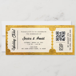 Golden Wedding Party Ticket Uitnodiging