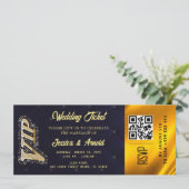 Golden Wedding Party Ticket Uitnodiging (Staand voorkant)