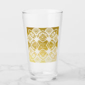 Golden Wedding Personalized Art Deco Ornamental Glas (Voorkant)