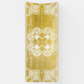 Golden Wedding Personalized Art Deco Ornamental Spandoek (Verticaal)