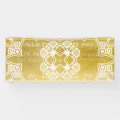 Golden Wedding Personalized Art Deco Ornamental Spandoek (Horizontaal)