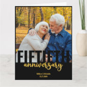 Golden Wedding Photo Modern 50th Jubileum Kaart (Voorkant)